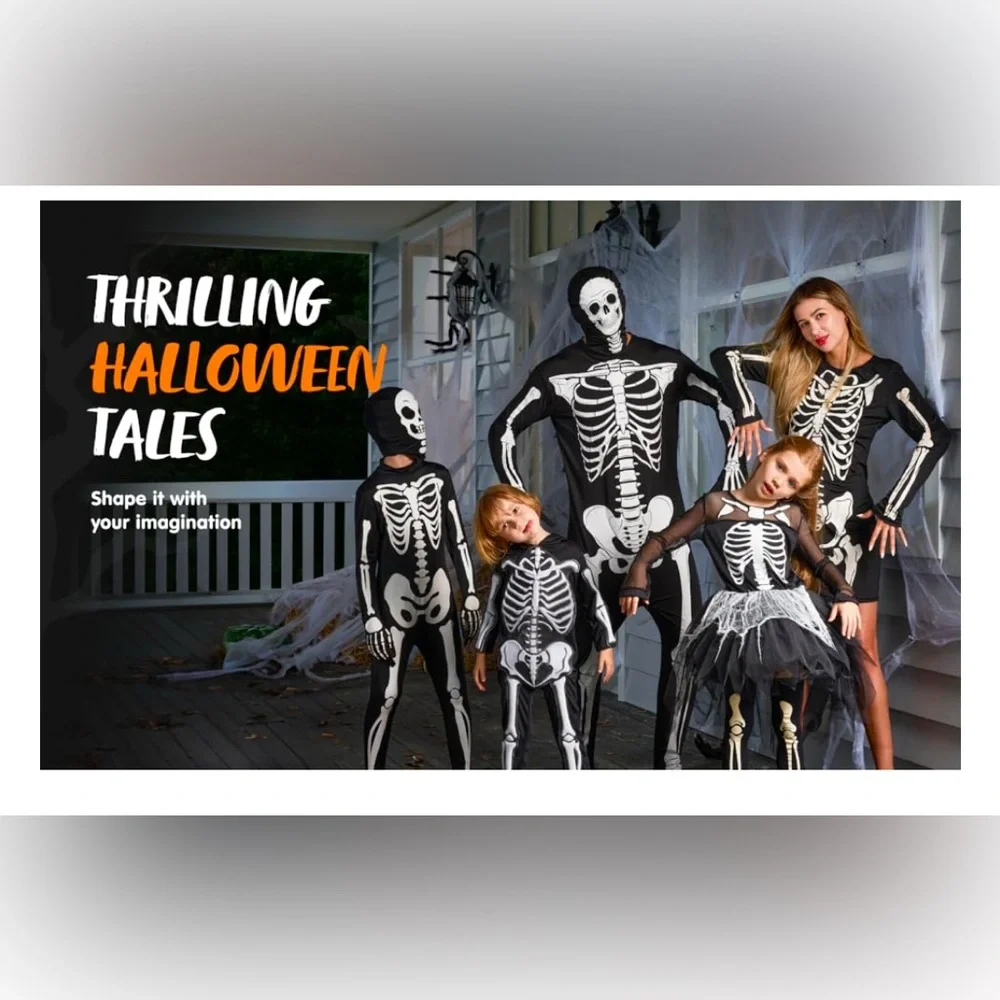 Spooktacular Creations Skeleton Glow‎ in the Dark Halloween Costume Size Large